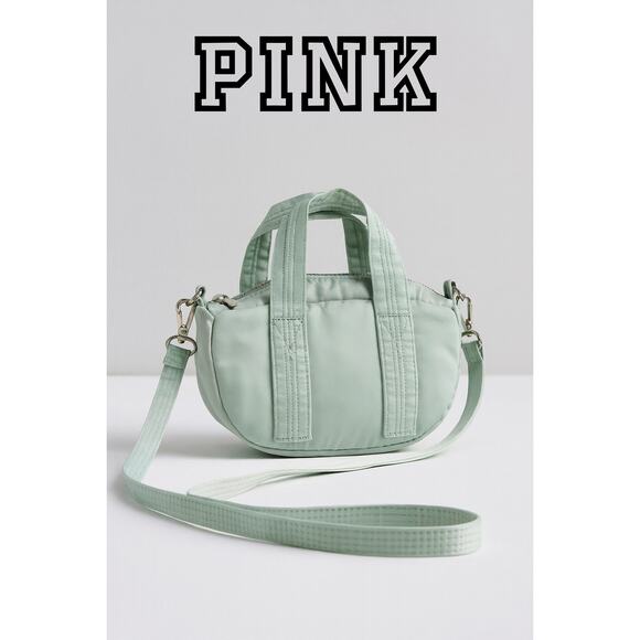 PINK Light Green Small Drawstring Top Purse - Picture 2 of 6